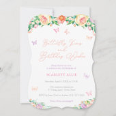 Butterfly Kisses und Birthday wünscht Hübsches Par Einladung (Vorderseite)