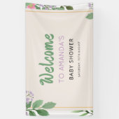 Butterfly Kisses Violet Blume Babydusche Banner (Vertikal)