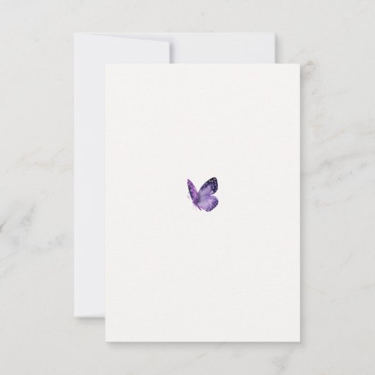 Butterfly Kisses Wild Lila Baby Girl Dusche UAWG RSVP Karte (Rückseite)