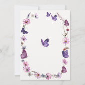 Butterfly Kisses Wild Lila Baby Girl Shower Einladung (Rückseite)