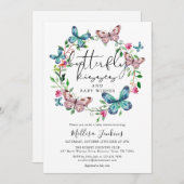 Butterfly Kisses Wildblume Floral Baby Dusche Einladung (Vorne/Hinten)
