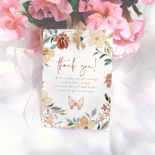 Butterfly Kisses Wildblume Girl Baby Dusche Dankeskarte