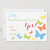 Butterfly Kisses wirst du Junior Bridesmaid sein Einladung (Rückseite)