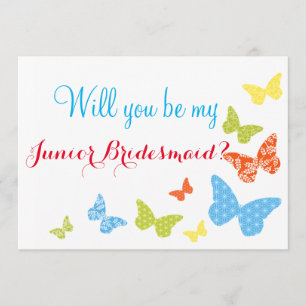 Butterfly Kisses wirst du Junior Bridesmaid sein Einladung