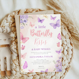 Butterfly Kisses Wishes elegant classy stylish  Einladung