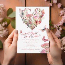 Butterfly Kisses Woodland Babydusche Einladung