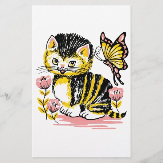 Butterfly & Kitten Briefpapier (Vorderseite)
