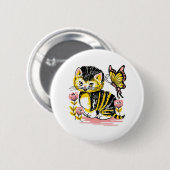Butterfly & Kitten Button (Vorne & Hinten)