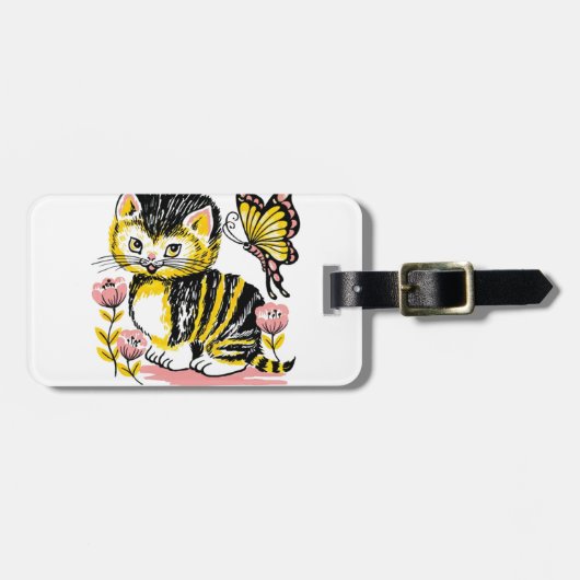 Butterfly & Kitten Gepäckanhänger (Vorderseite horizontal)