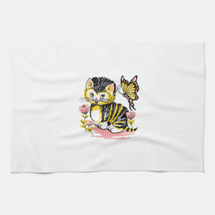Butterfly & Kitten Handtuch