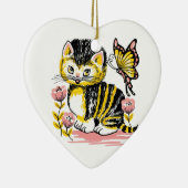 Butterfly & Kitten Keramik Ornament (Rechts)