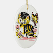 Butterfly & Kitten Keramikornament (Rechts)