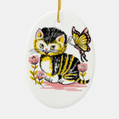 Butterfly & Kitten Keramikornament (Vorne)