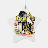 Butterfly & Kitten Keramikornament (Rechts)