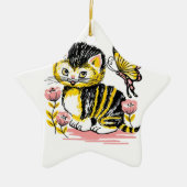 Butterfly & Kitten Keramikornament (Vorne)