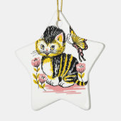 Butterfly & Kitten Keramikornament (Links)