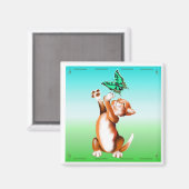 Butterfly Kitten Magnet (Vorderseite/Rückseite)