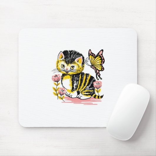 Butterfly & Kitten Mousepad (Mit Mouse)