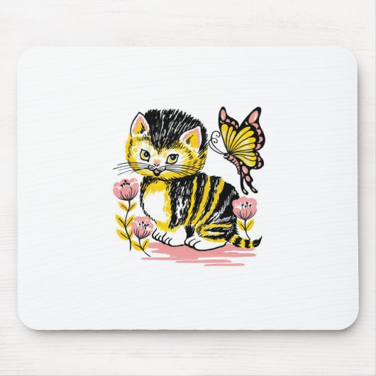 Butterfly & Kitten Mousepad (Vorne)