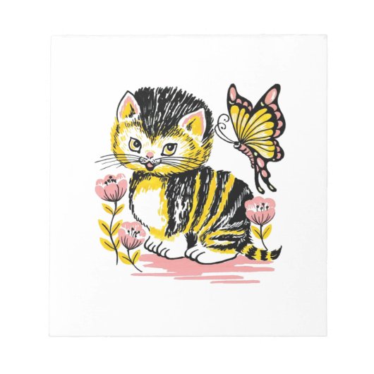 Butterfly & Kitten Notizblock (Vorderseite)