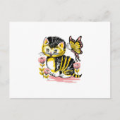 Butterfly & Kitten Postkarte (Vorderseite)