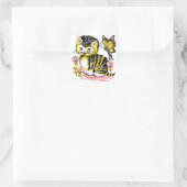 Butterfly & Kitten Quadratischer Aufkleber (Tasche)