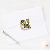 Butterfly & Kitten Quadratischer Aufkleber (Umschlag)
