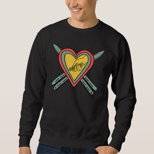 Butterfly Knife Balisong Quote Sweatshirt (Vorderseite)