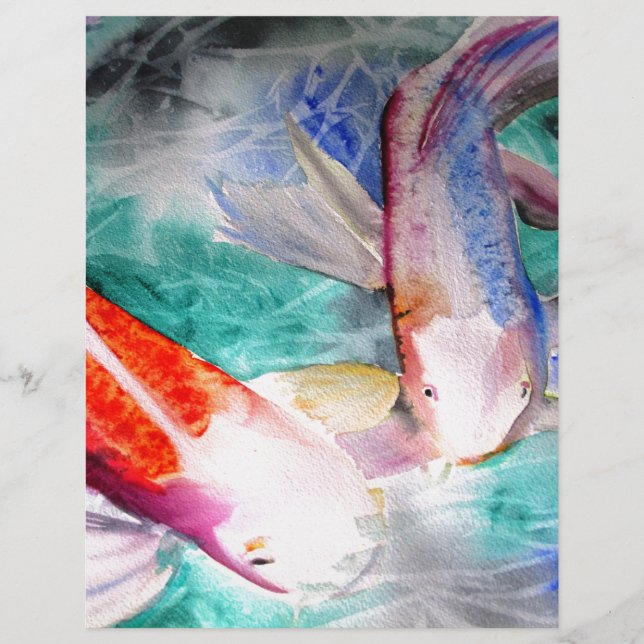 Butterfly Koi Aquarell Japanische Fischkunst (Vorderseite)