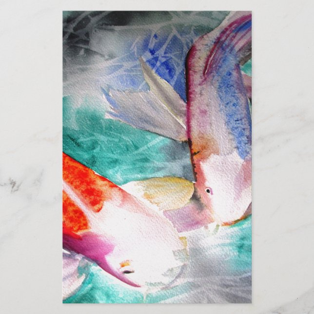 Butterfly Koi Aquarell Japanische Fischkunst (Vorderseite)