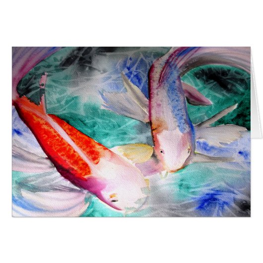 Butterfly Koi Aquarell Japanische Fischkunst (Vorderseite (Horizontal))