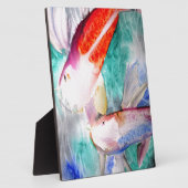 Butterfly Koi Aquarell Japanische Fischkunst Fotoplatte (Seite)