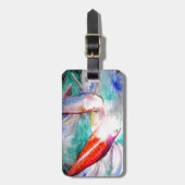 Butterfly Koi Aquarell Japanische Fischkunst Gepäckanhänger (Vorderseite vertikal)