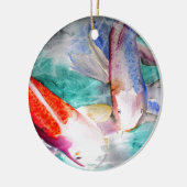 Butterfly Koi Aquarell Japanische Fischkunst Keramik Ornament (Links)