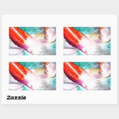 Butterfly Koi Aquarell Japanische Fischkunst Rechteckiger Aufkleber (Blatt)