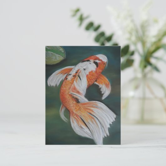 Butterfly Koi Fisch Postkarte (Stehend Vorderseite)