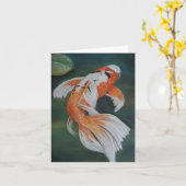 Butterfly Koi Fish Art Notecard Karte (Gelbe Blume)