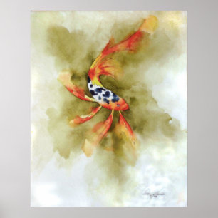 Butterfly Koi Fish Print Poster