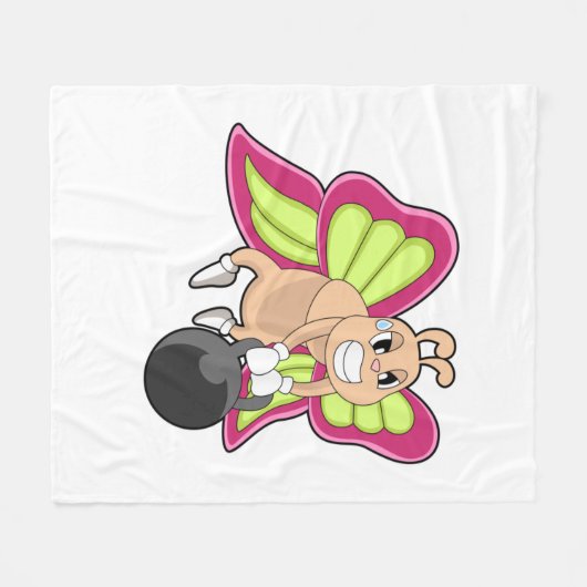 Butterfly-Krafttraining Dumbell Fleecedecke (Vorderseite (Horizontal))