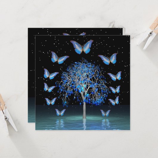Butterfly-Kristallbaum Karte (Vorderseite/Rückseite Beispiel)
