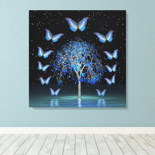 Butterfly-Kristallbaum Leinwanddruck (Insitu (Holzboden))