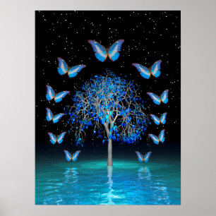 Butterfly-Kristallbaum Poster