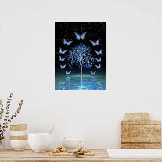 Butterfly-Kristallbaum Poster (Küche)