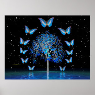 Butterfly-Kristallbaum Poster