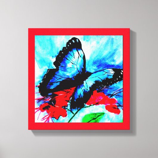 Butterfly küsst Aquarelldruck Leinwanddruck (Vorderseite)
