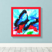 Butterfly küsst Aquarelldruck Leinwanddruck (Insitu (Holzboden))