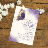 Butterfly küsst Lila Glitzer Kinderdusche Einladung