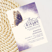 Butterfly küsst Lila Glitzer Kinderdusche Einladung