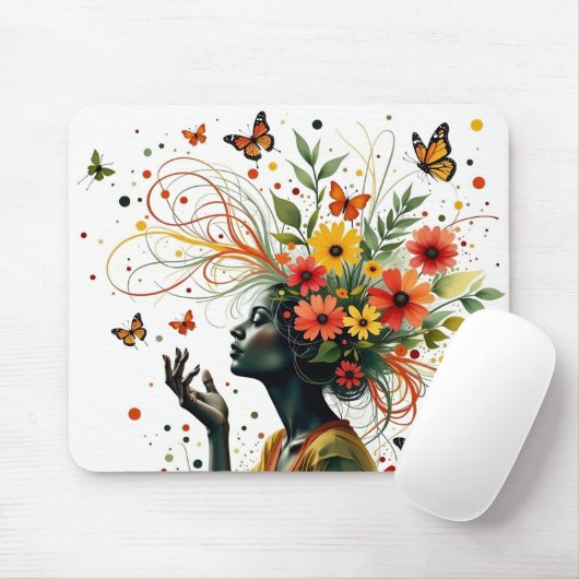 Butterfly-Lady Art Mousepad (Mit Mouse)