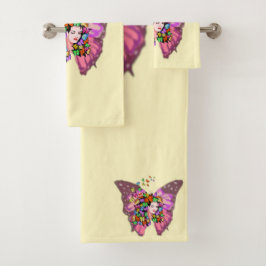 Butterfly Lady Bath Handtuch Set
